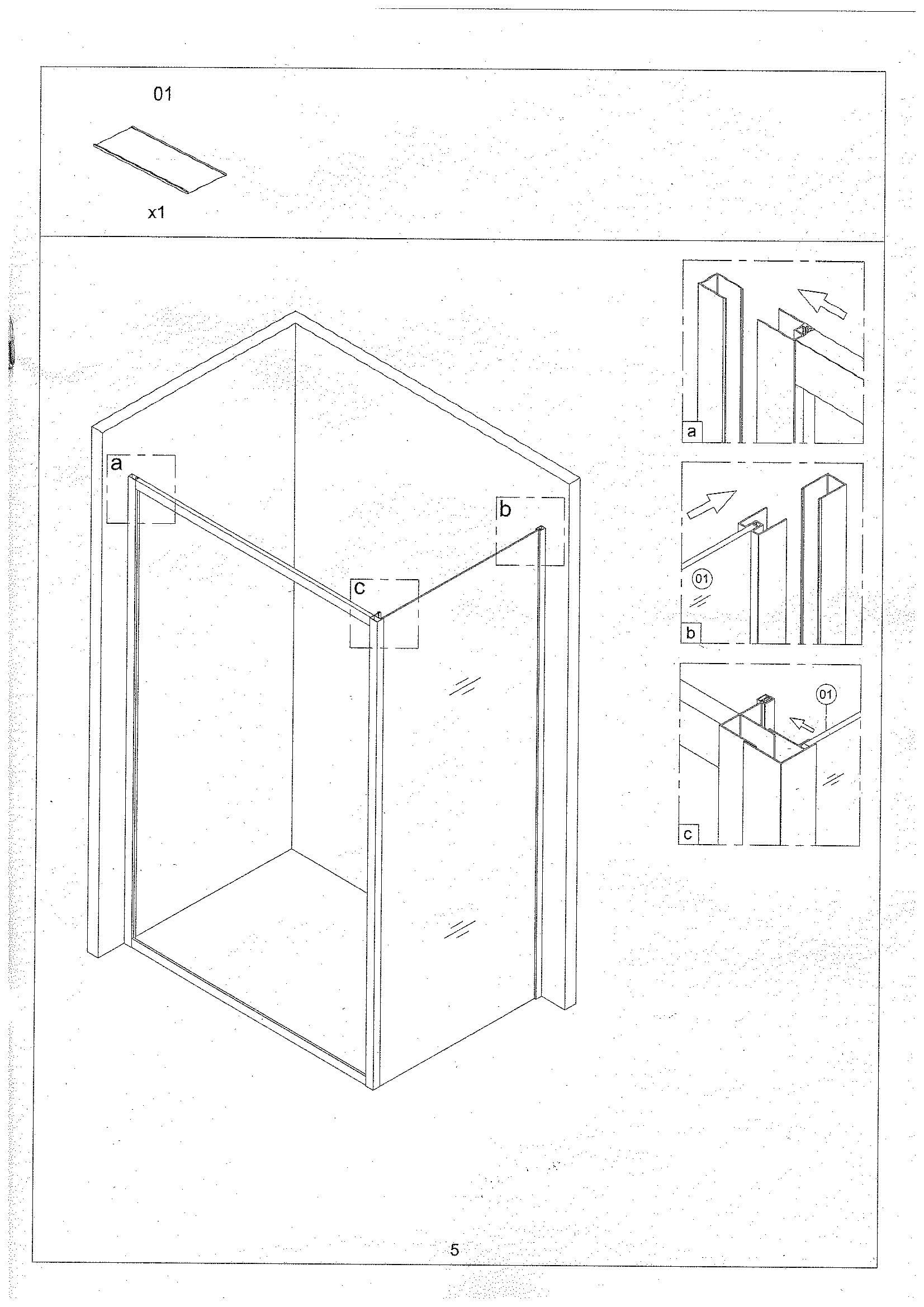 Страница 5: схема монтажа, Душевой уголок Atalora 120×90