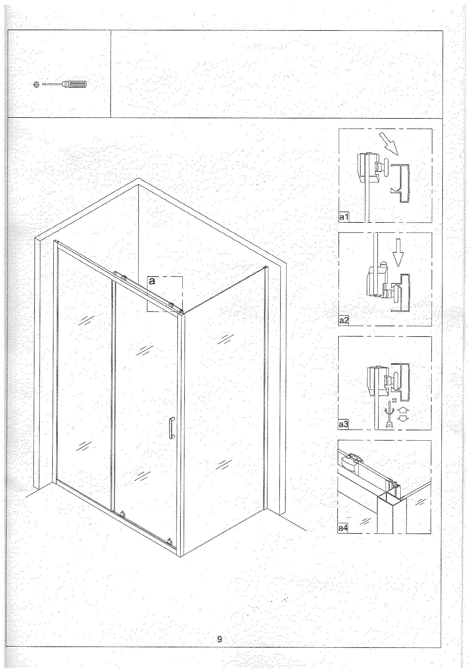 Страница 9: схема монтажа, Душевой уголок Atalora 120×90