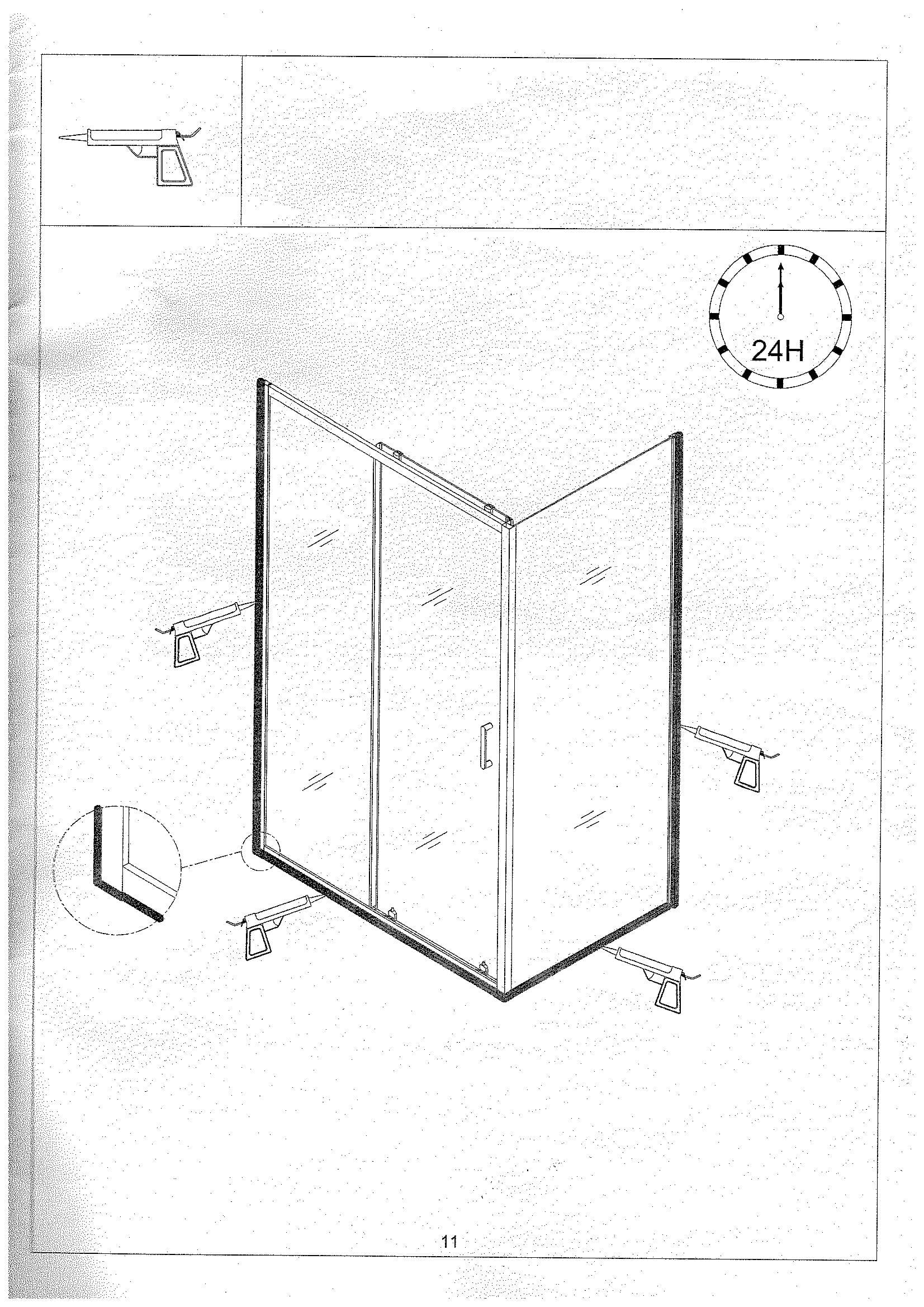 Страница 11: схема монтажа, Душевой уголок Atalora 120×90