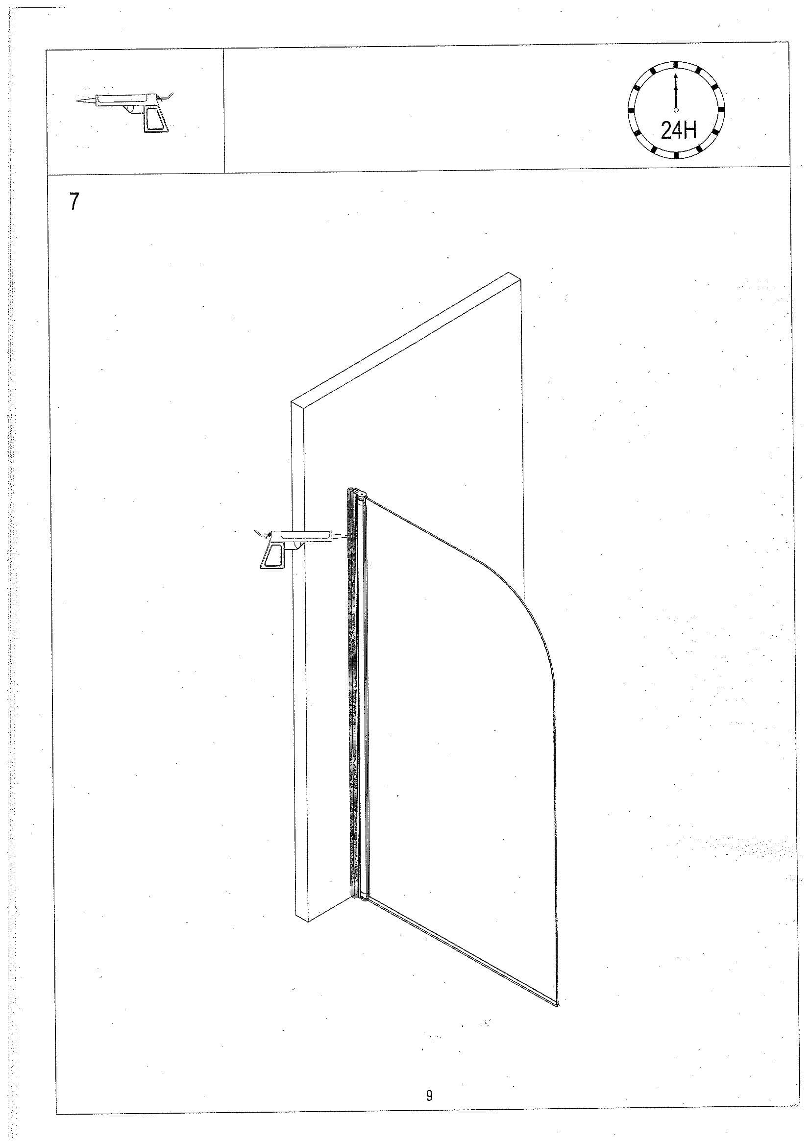 Страница 7: схема монтажа, Шторка на ванну Battifara 80×140