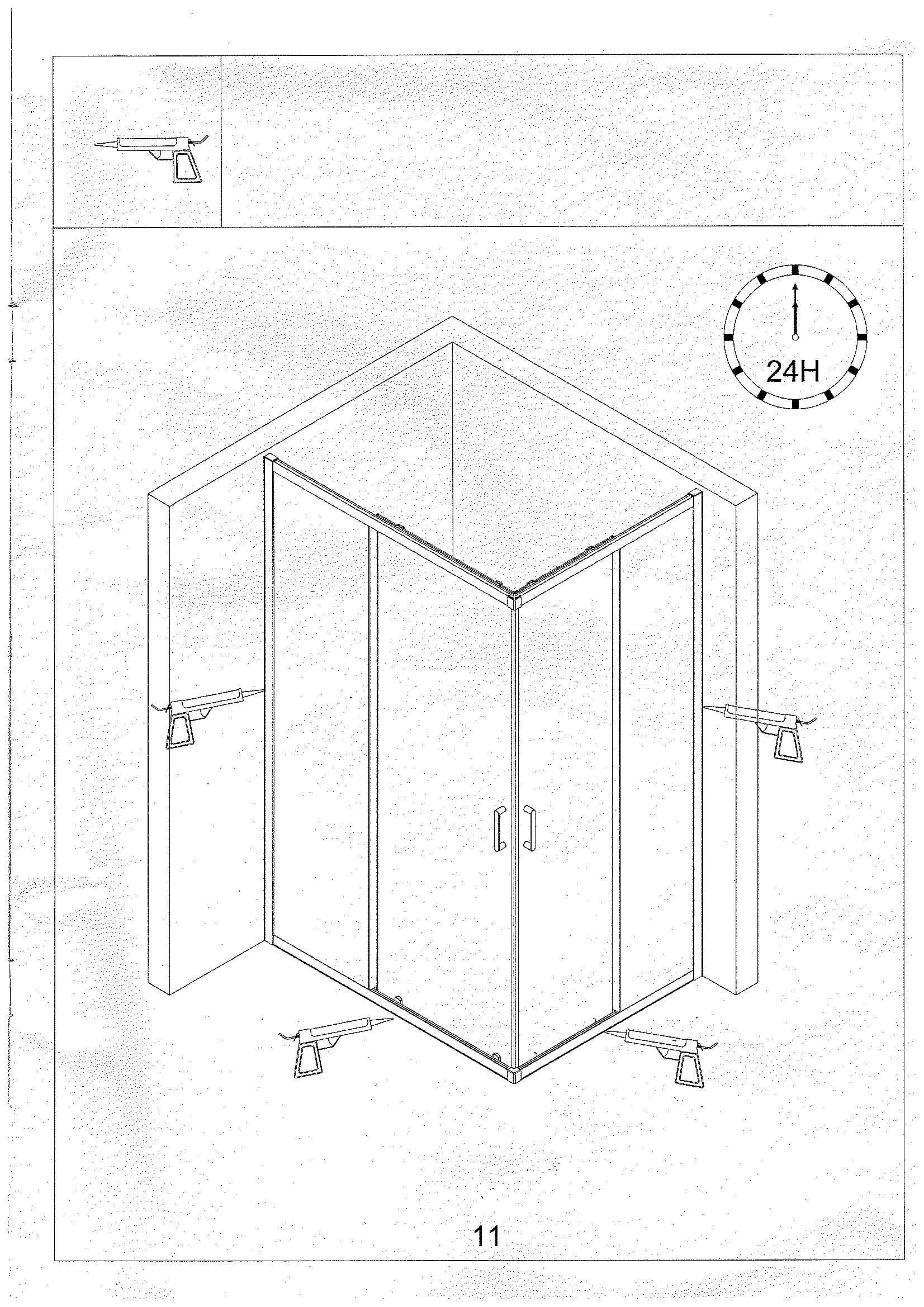 Страница 11: схема монтажа, Душевой уголок Bonivera 120×90