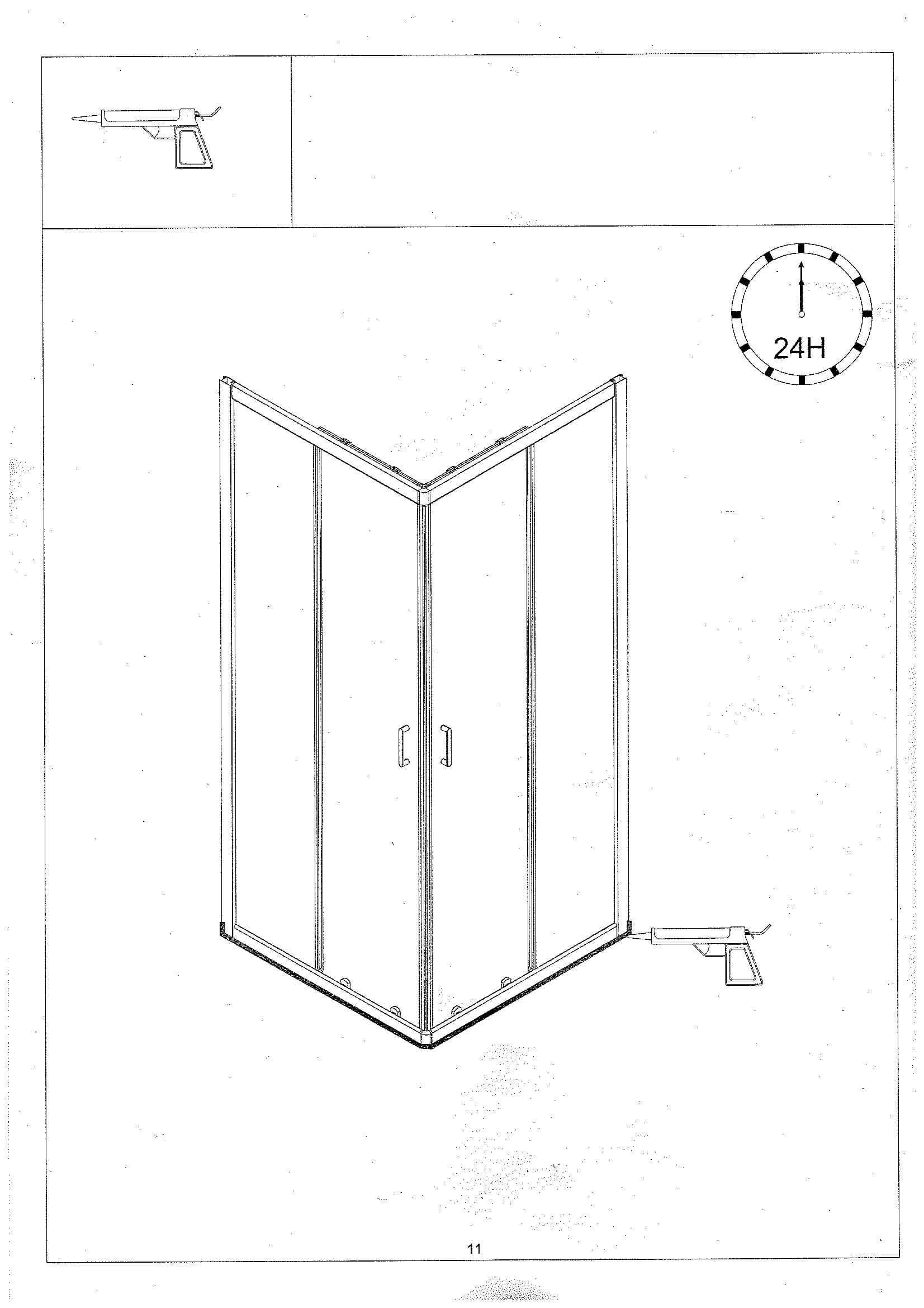 Страница 11: схема монтажа, Душевой уголок Bonivera 90×90