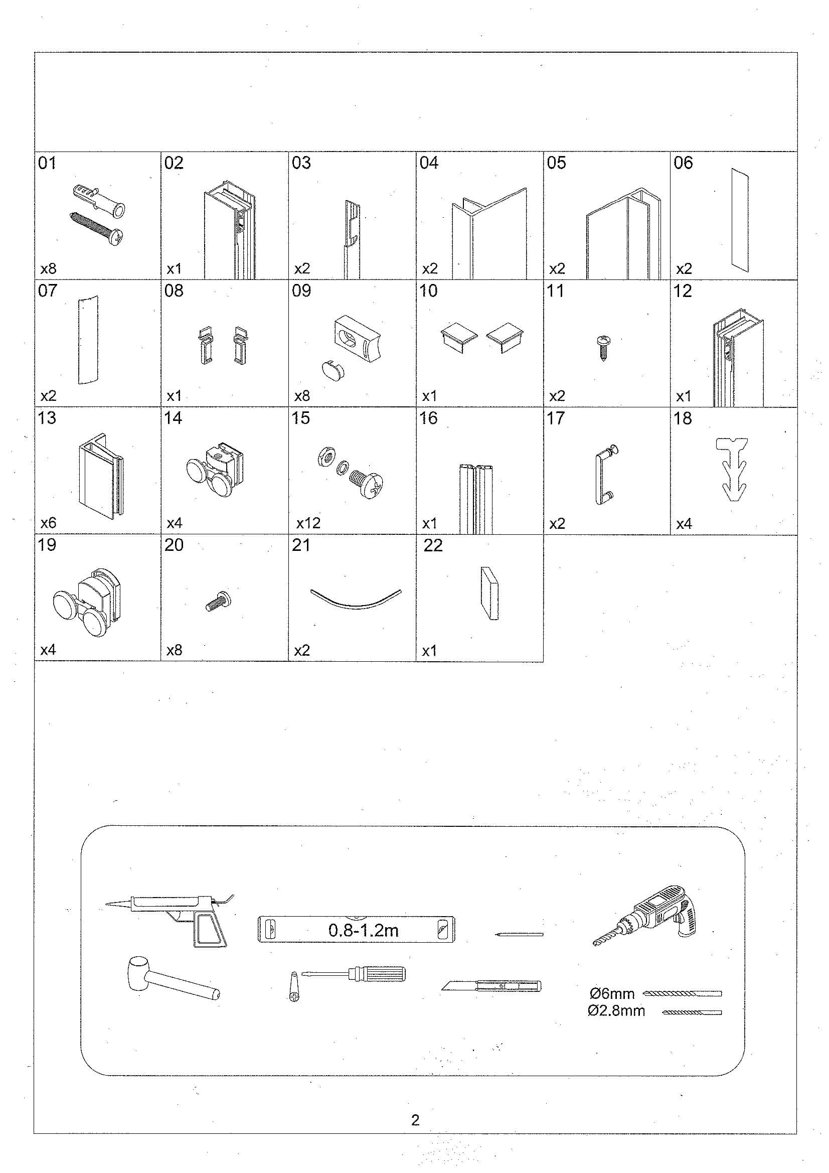 Страница 2: схема монтажа, Полукруглый уголок Bonivera 90×90