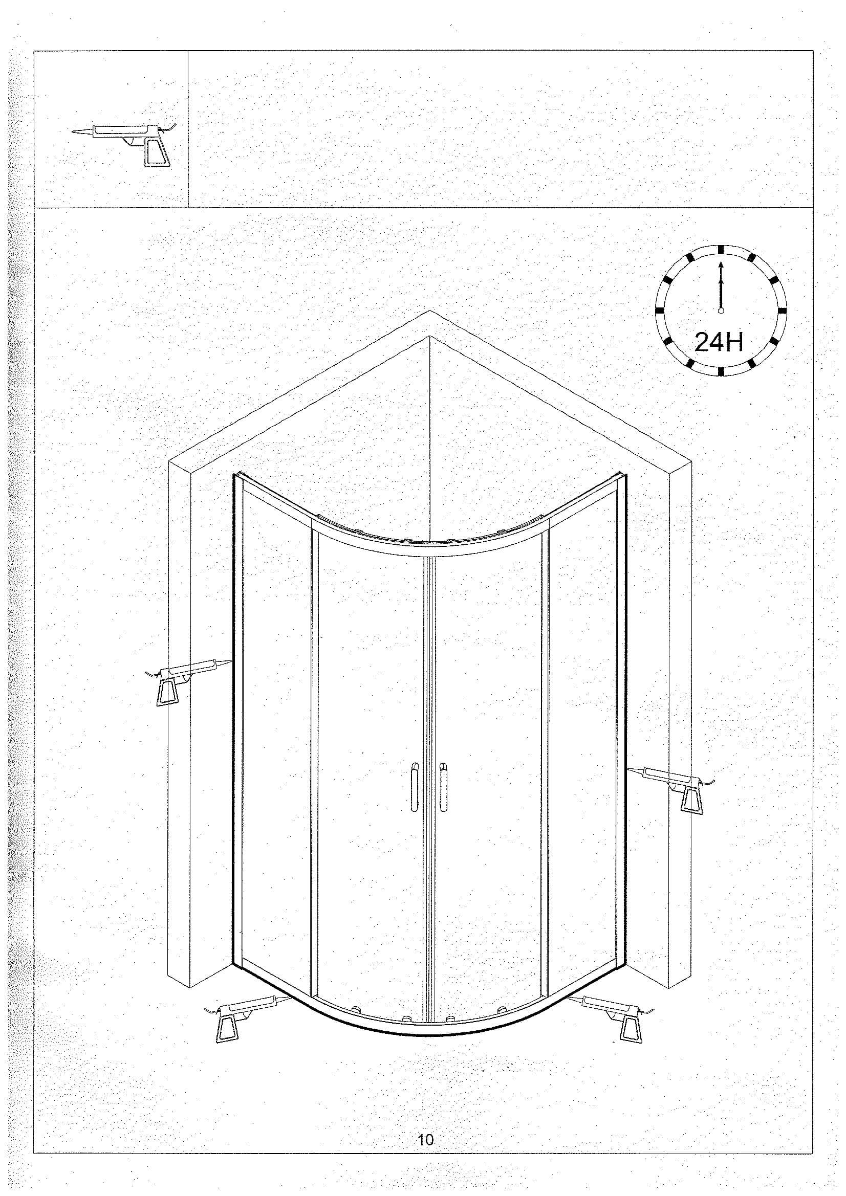 Страница 10: схема монтажа, Полукруглый уголок Bonivera 90×90