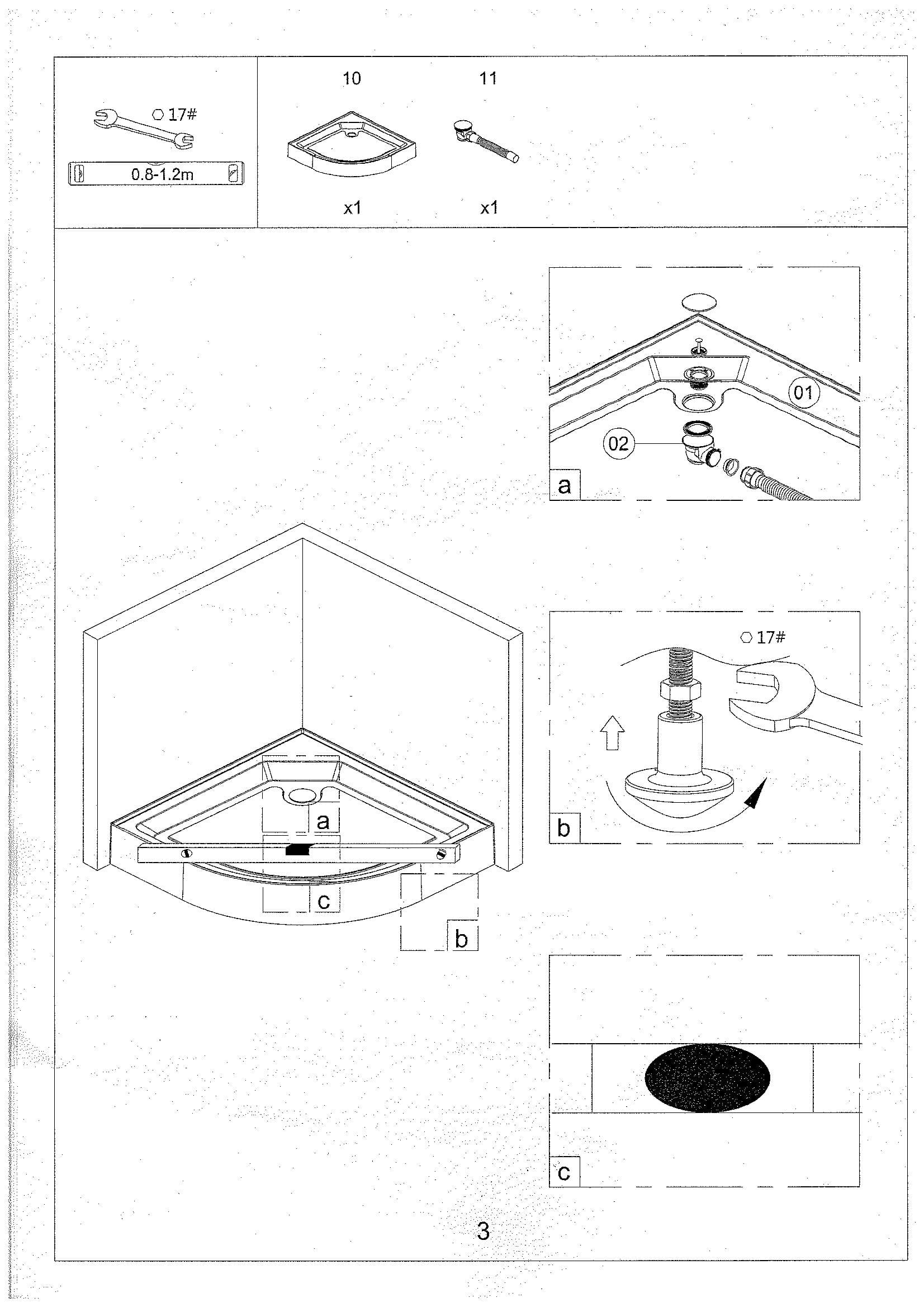 Страница 3: схема монтажа, Душевая кабина Eliavita 90×90